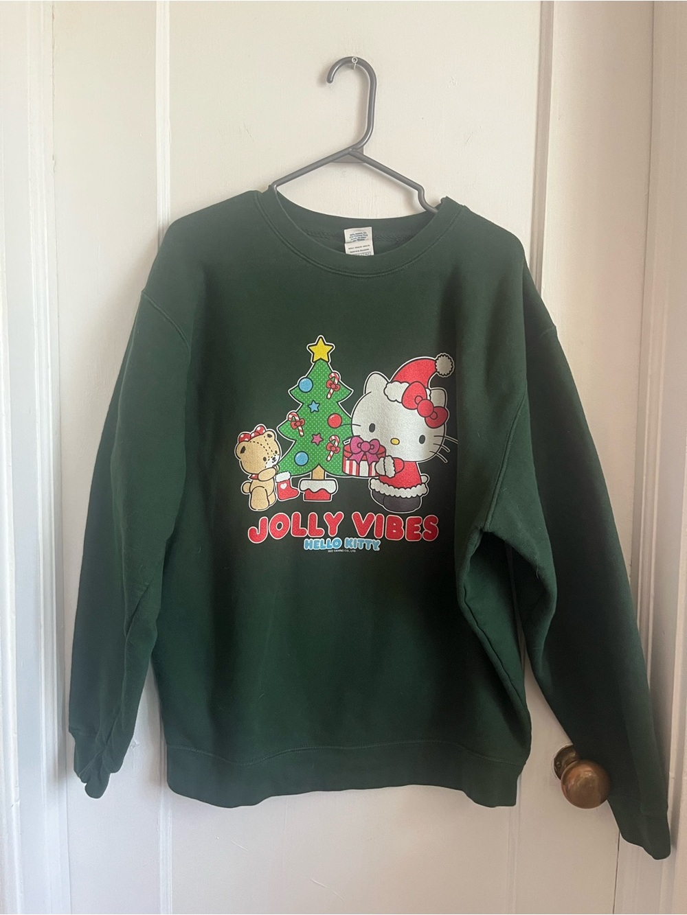 Hello Kitty Dark Green Holiday Crewneck Sweatshirt